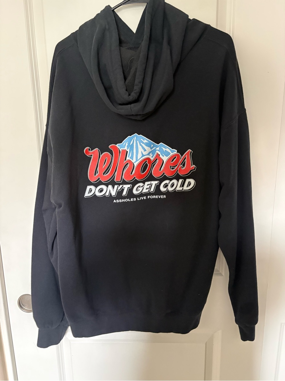Assholes Live Forever Black Graphic Hoodie Coors Mountains